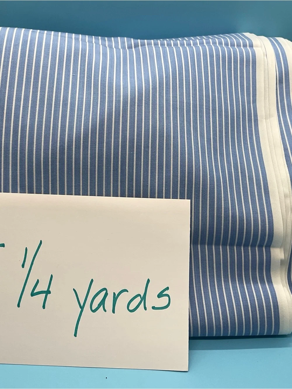 100% Cotton Fabric Lt Blue Pinstripe 5.25 Yards Century Mills 36 Inches Wide